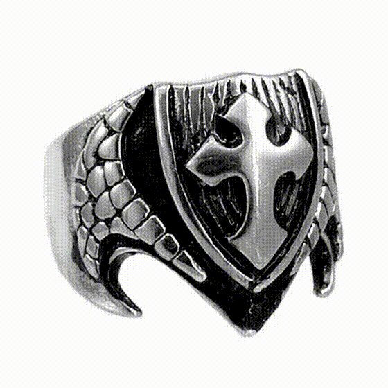 bague croix malte chevalière argentée pour homme