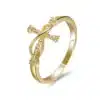 Bague Réglable Croix Chrétienne Femme Or Signe Infini