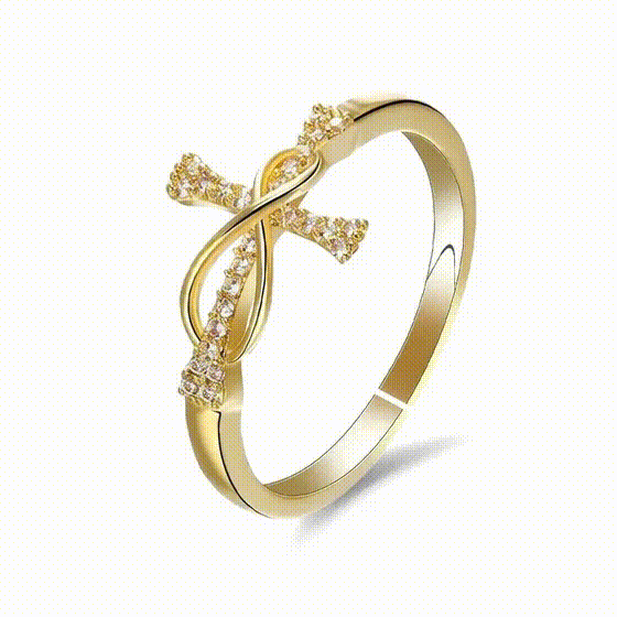 bague réglable croix chrétienne femme or signe infini