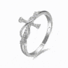 bague réglable croix chrétienne femme rhodium signe infini