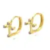 Boucles d'Oreilles Croix Chrétienne Zirconuims Sertis