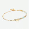 bracelet femme croix chrétienne + pierre amazonite