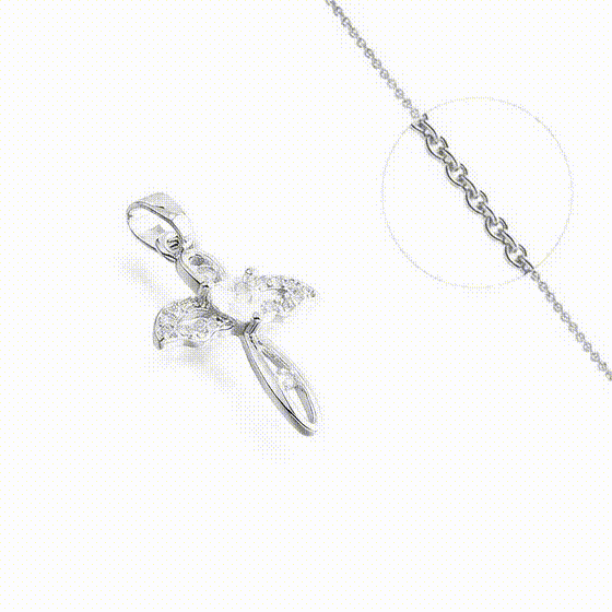 collier croix ailes d'ange oxyde blanc collier croix ailes d'ange oxyde blanc