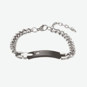 Bracelet Croix Acier Inoxydable Gourmette Homme