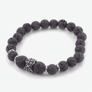 Bracelet Croix Malte Acier Inoxydable et Pierre de Lave