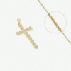 Collier Croix Catholique Plaqué Or Cœur+ Zirconiums Transparents