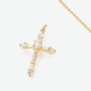 Collier Croix Chrétienne Latine Religieuse Plaqué Or + Pierres Serties Collier Croix Chrétienne Latine Religieuse Plaqué Or + Pierres Serties
