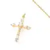 Collier Croix Chrétienne Latine Religieuse Plaqué Or + Pierres Serties Collier Croix Chrétienne Latine Religieuse Plaqué Or + Pierres Serties