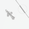 Collier Croix Chrétienne Rhodium Orné de Zirconiums