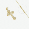 Collier Croix Entrelacée Plaqué Or + Zirconiums Sertis