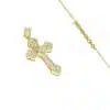 Collier Croix Entrelacée Plaqué Or + Zirconiums Sertis