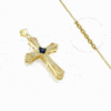 Collier Croix Latine Religieuse Plaqué Or + Zirconiums