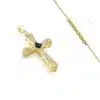 Collier Croix Latine Religieuse Plaqué Or + Zirconiums