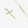 Collier Croix Religieuse Fine Plaqué Or + Zirconiums sertis