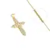 Collier Croix Thuya Plaqué Or + Oxyde Zirconiums Sertis