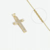 Collier Style Croix Catholique Plaqué Or Remplie de Zirconiums Transparents Collier Style Croix Catholique Plaqué Or Remplie de Zirconiums Transparents