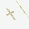 Collier en forme de Croix Plaqué Or + Zirconiums Transparents Collier en forme de Croix Plaqué Or + Zirconiums Transparents