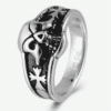 Bague Acier 316 Homme Croix Malte et Tête de Mort