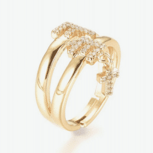 Bague Réglable Croix Chrétienne Femme Or