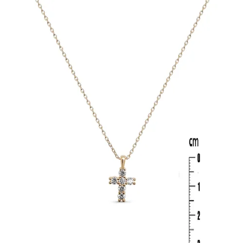 Collier Croix Catholique Plaqué Or 18 Carats